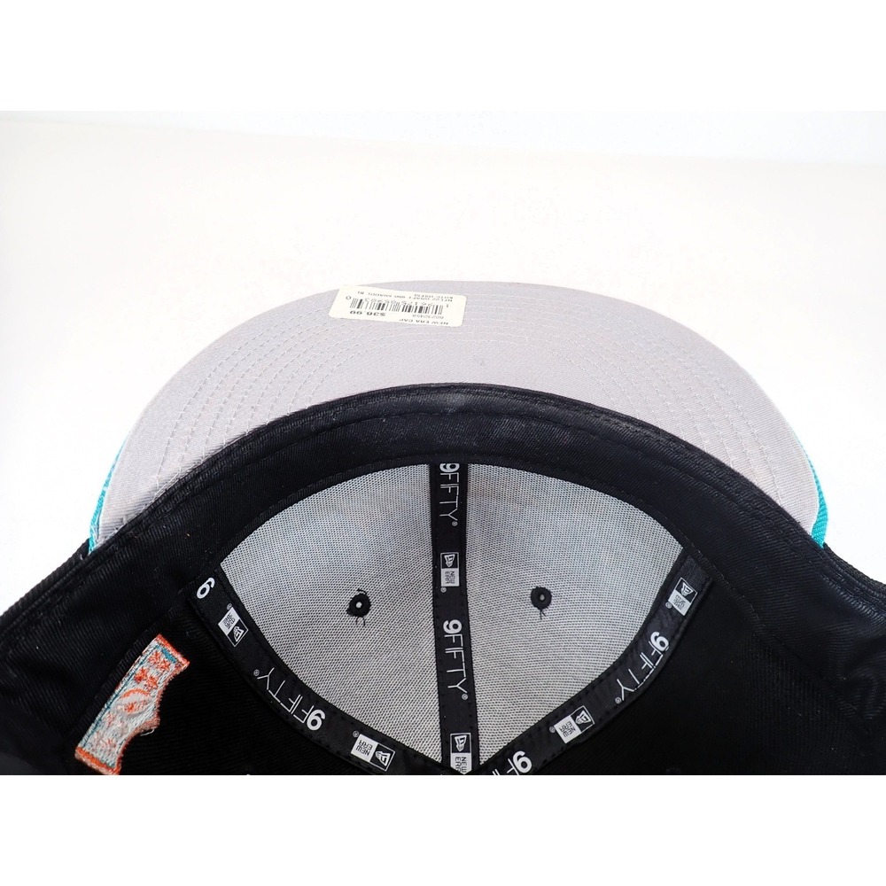 New Era 9FIFTY Miami Dolphins Snapback Hat Black Teal NFL Football Cap - Picture 9 of 9
